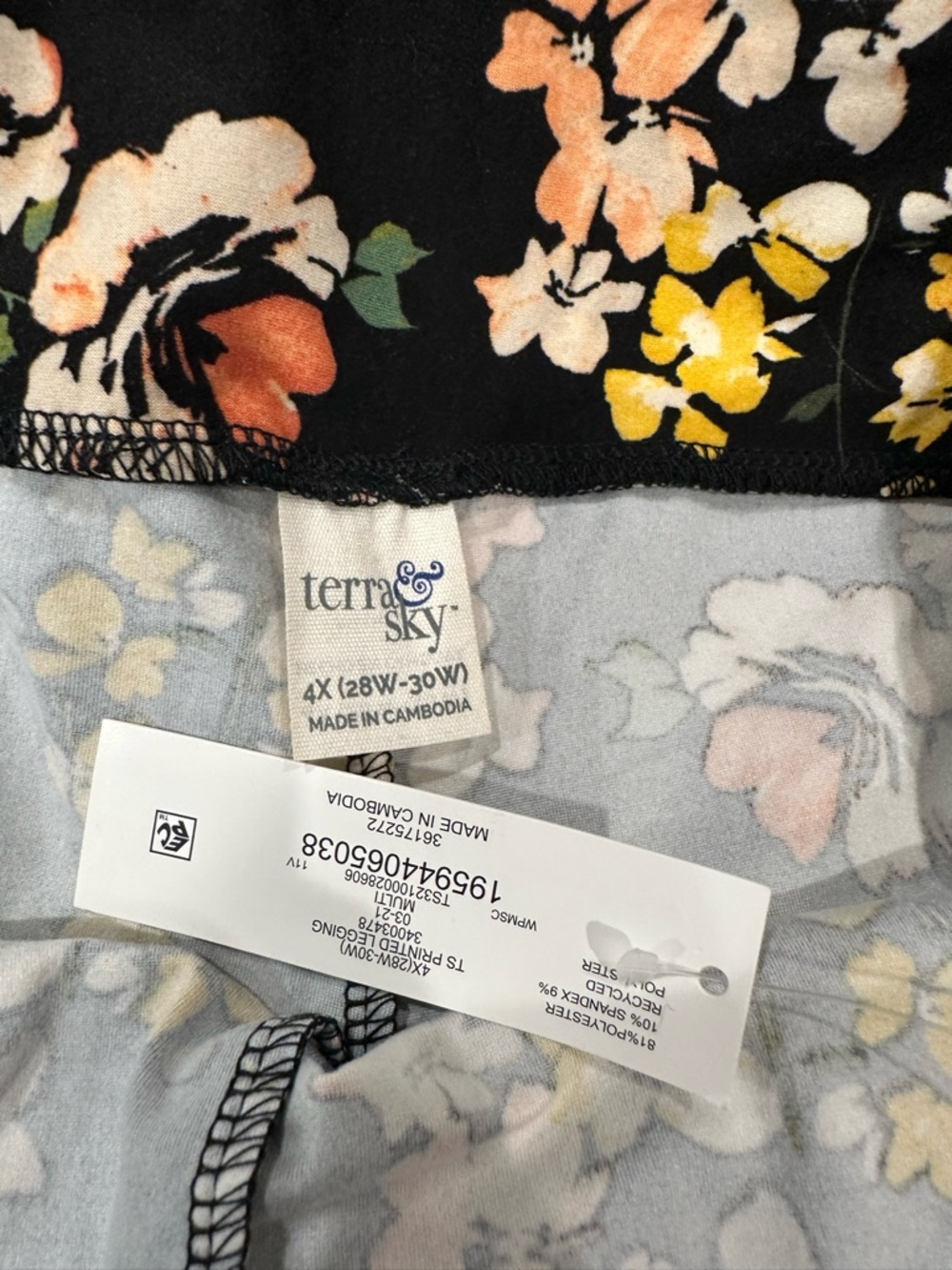 Terra & Sky Black Floral Leggings with Yellow & Pink Accents Bundle - Picture 5 of 5
